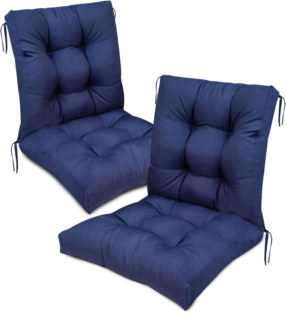 Outdoor Wicker Chair Cushions Set of 2 Waterproof Replacement High Back Seat ...