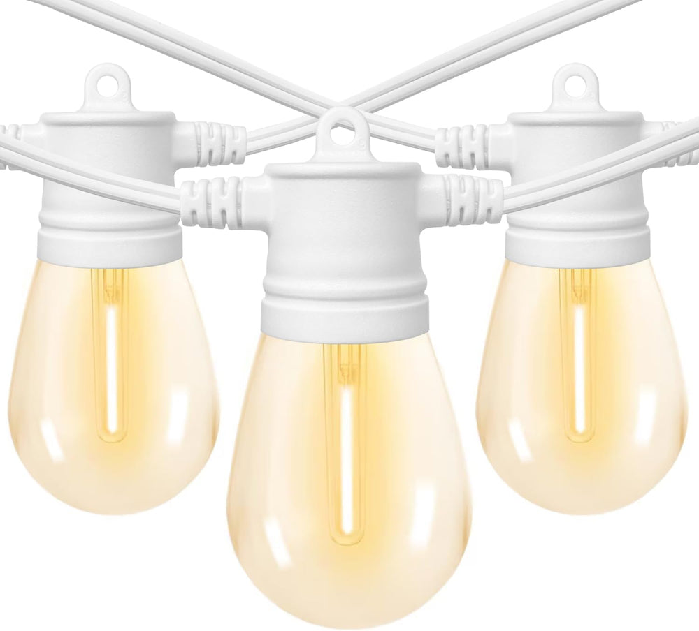 SUNTHIN 96FT White Outdoor String Lights with 32 LED Bulbs