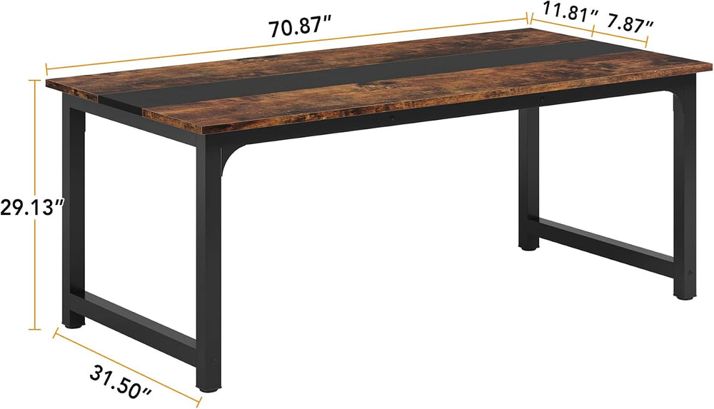 Tribesigns 71"x31.5" Dining Table, Industrial Kitchen Table for 6-8...