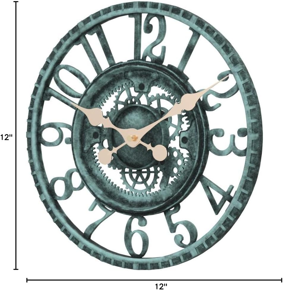 Lily's Home Hanging Wall Clock, Steampunk Gear and Cog Design with a Pewt...