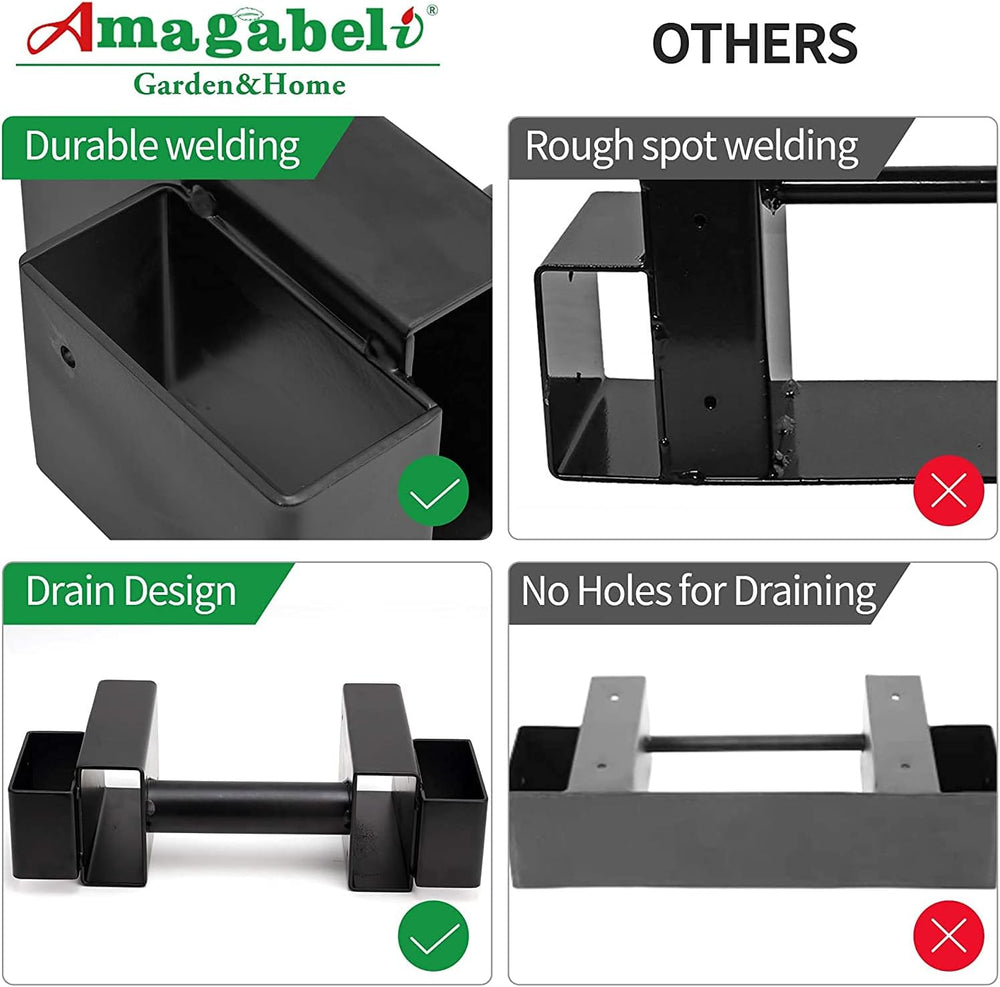 AMAGABELI GARDEN & HOME Set of 2pack Firewood Rack Brackets Outdoor Heavy...