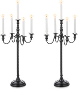 Candeldo 28 Inches Black Floor Candelabra Halloween Decorations Set of 2