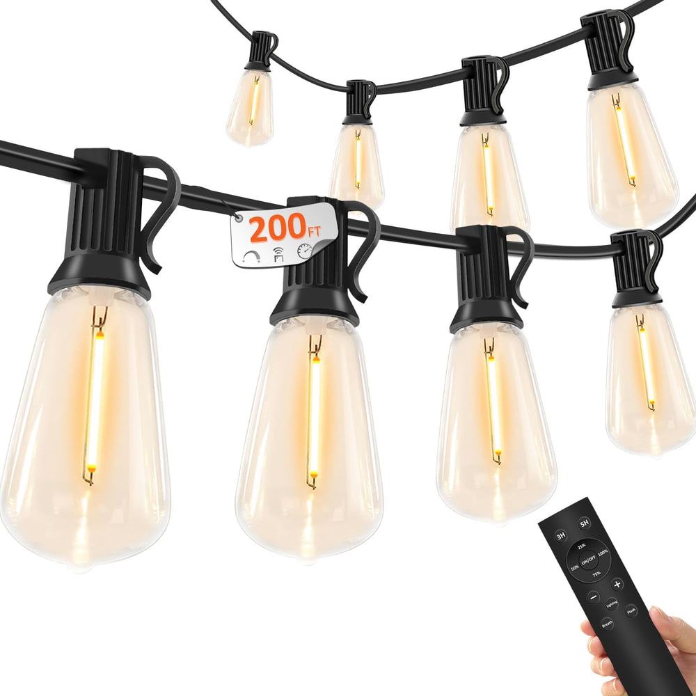 YOYONACY 200FT Outdoor Lights for Patio – Dimmable String Lights for Outside ...