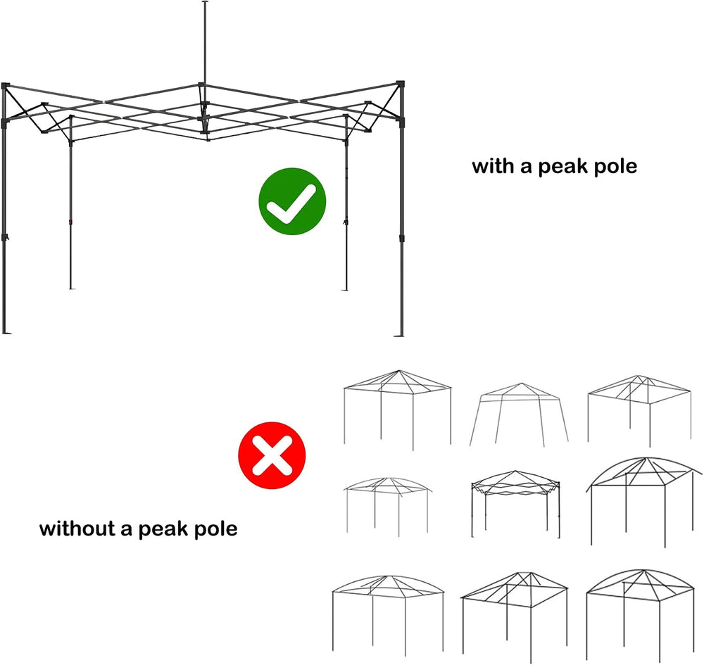 Canopy Replacement Top, 10x10ft Pop Up Canopy for Outdoor Garden Patio Pavili...