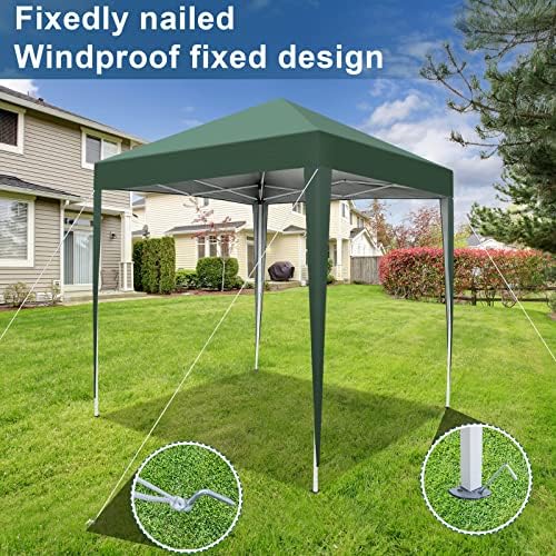 6.5x6.5ft Outdoor Pop Up Canopy Tents,Portable Instant Folding Gazebo,Green