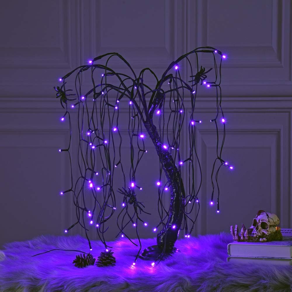 LIGHTSHARE 24-inch Halloween Willow Tree LED Spooky Bonsai Night Light,80 LED...