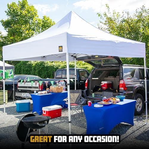 10x10 Heavy Duty Pop Up Canopy - Easy Setup, Commercial Grade Aluminum Frame,...