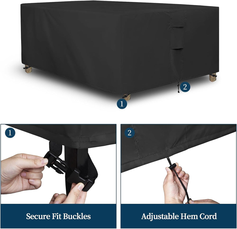 Easy-Going Rectangle Patio Furniture Cover Waterproof Outdoor Dining Table an...