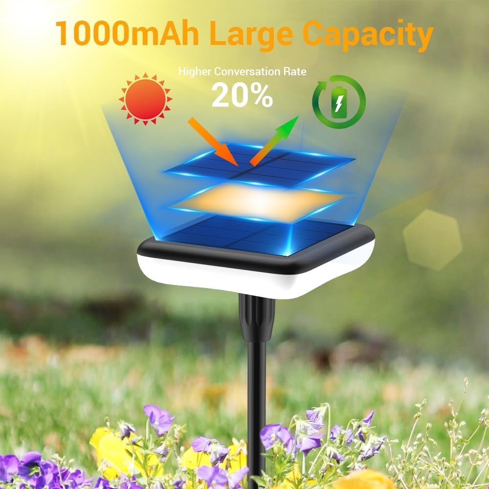 Solar Pathway Lights Outdoor 6 Pack Solar Powered Garden Lights 12H Long Last...