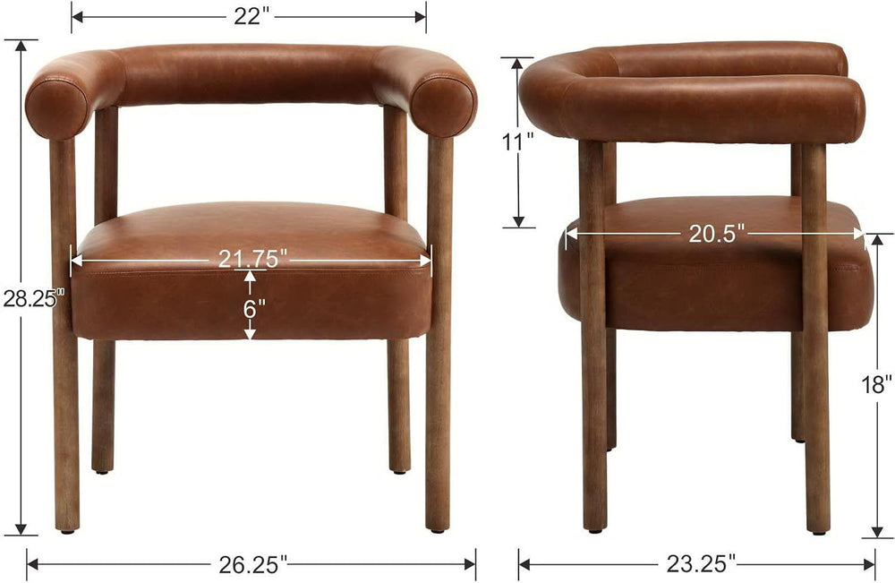 RIVOVA PU Leather Dining Chairs Set of 6, Modern Upholstered Dining Chairs, C...