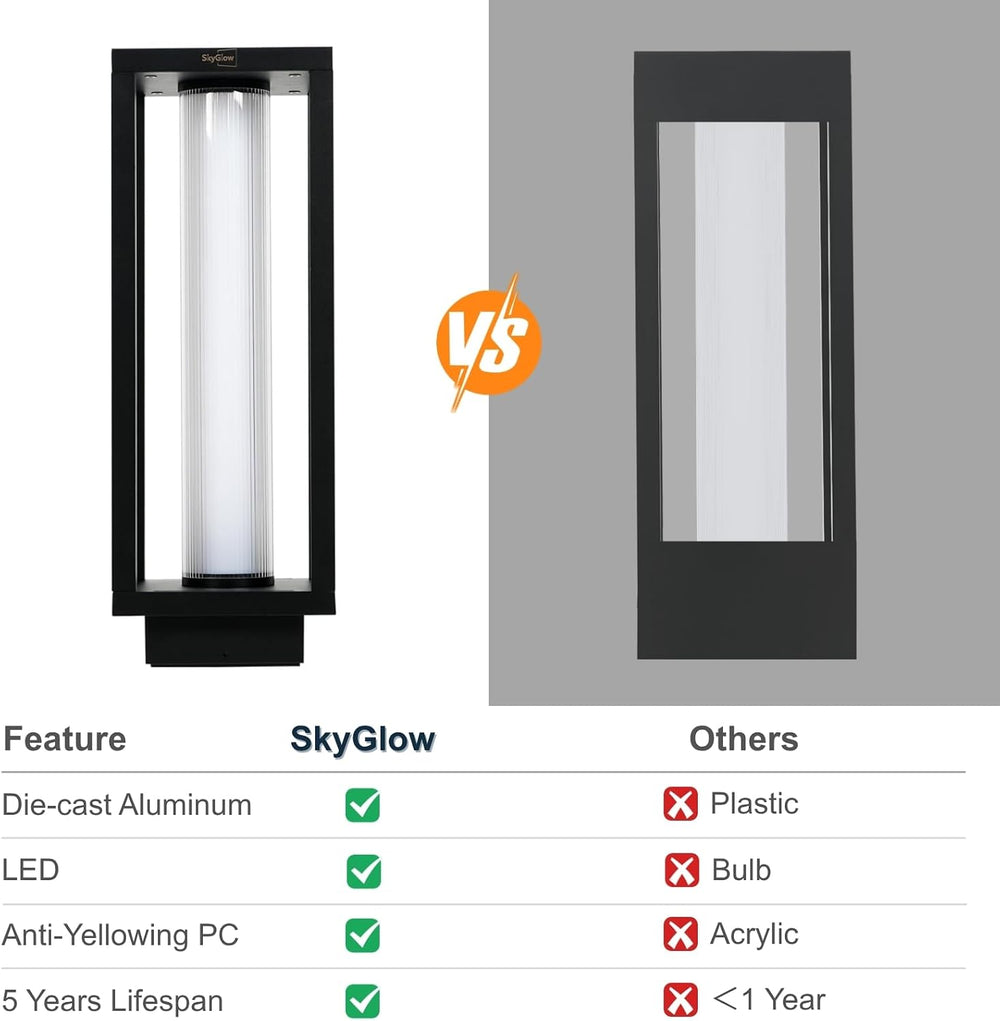 SkyGlow 15" Pathway, Column, and Garden 3-in-1 Light, 120V/12V Aluminum ...