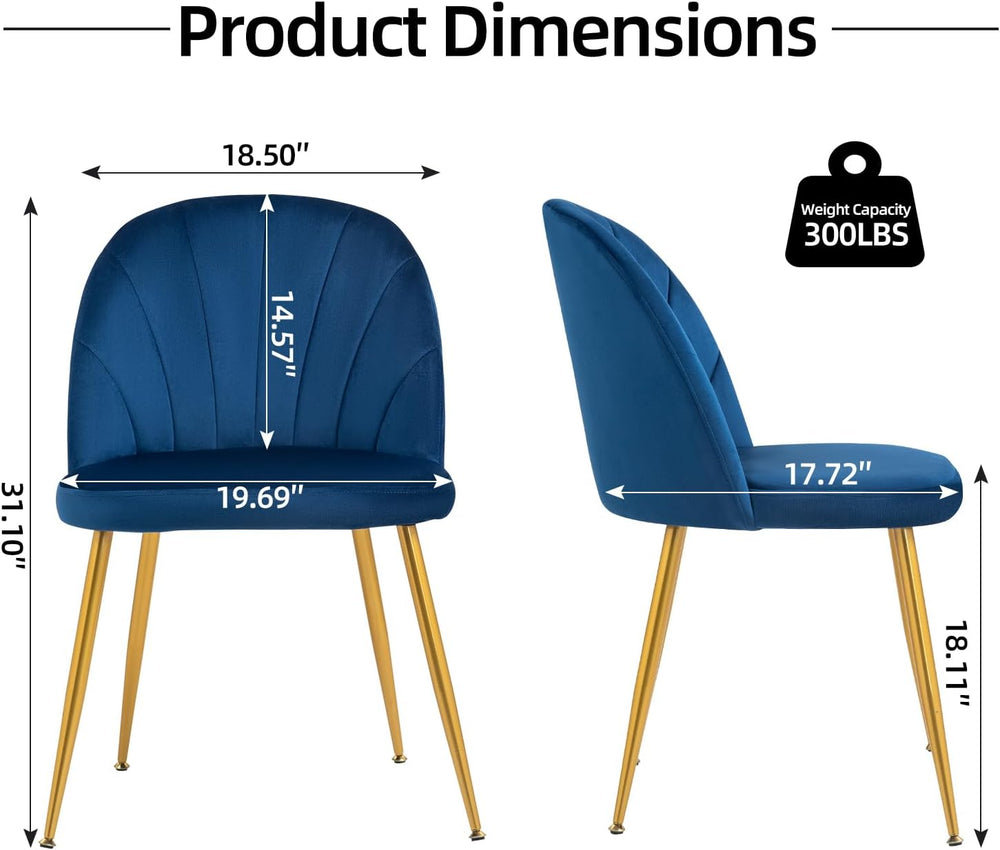 Velvet Dining Chairs Set of 4, Upholstered Mid Century Modern Dining Chairs, ...