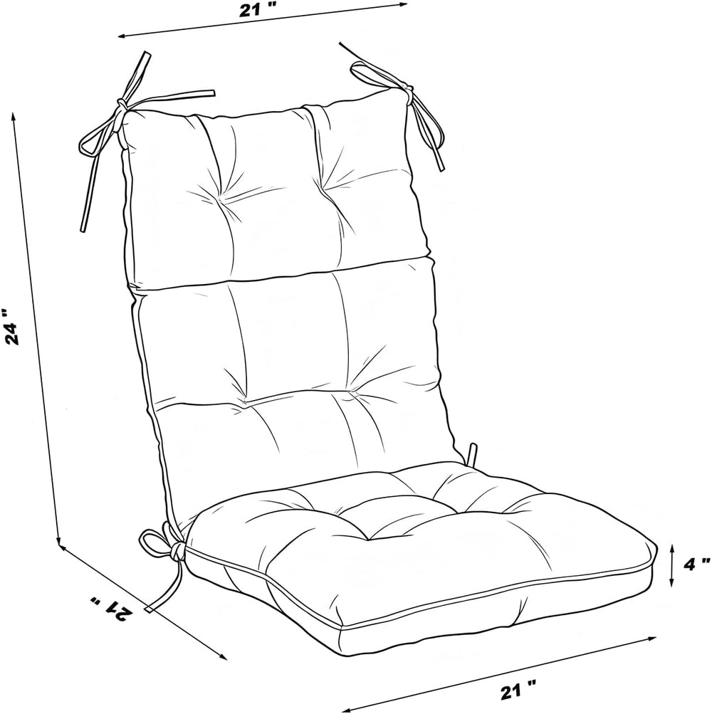 QILLOWAY Waterproof Adirondack Chair Cushion,High Back with Anti-Slip Ties, T...