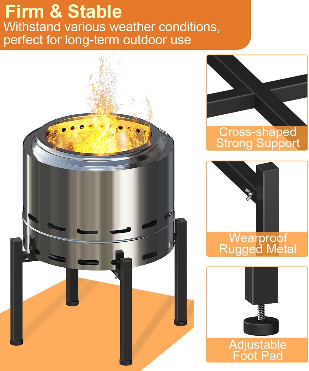 Garbuildman 15-27 Inch Universal Firepit Stand for Solo Stove Bonfire Ranger ...