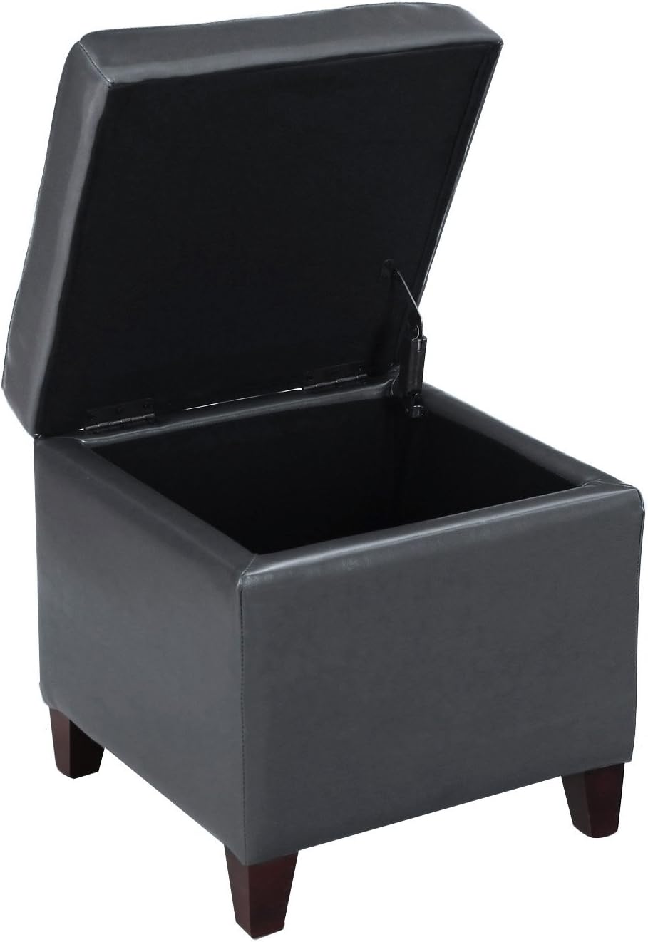 Adeco Bonded Leather Square Tufted Cubic Cube Storage Footstool, 18" Inc...