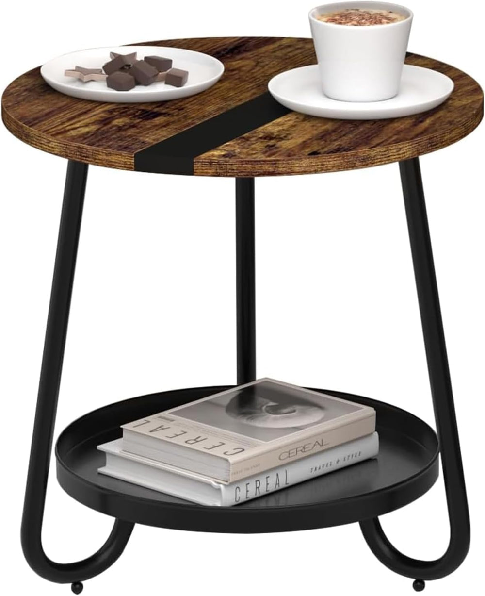 Round Coffee Table with Storage: 2-Tier Design for Small Spaces