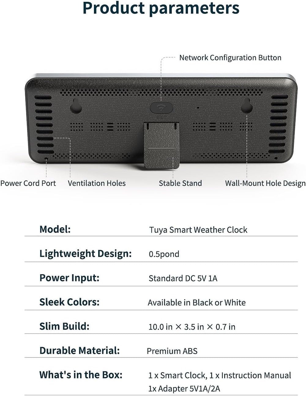 Digital Wall Clock, Digital Clock Large Display with Network Auto-Synced, Cor...