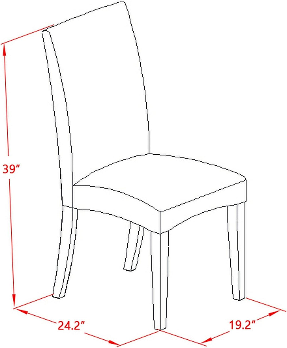 East West Furniture DLDR5-LWH-07 5 Piece Dining Set, Linen White Finish