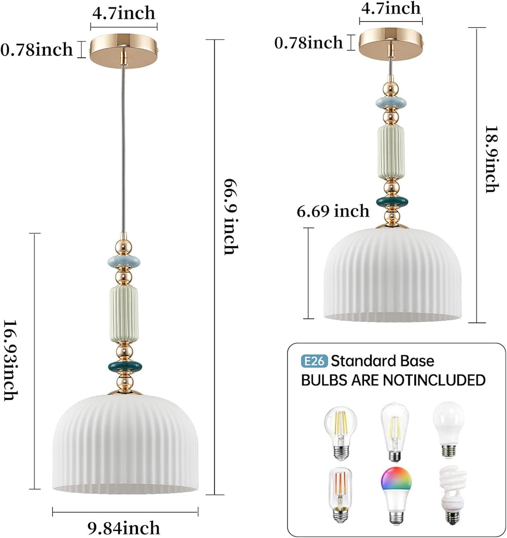 Pendant Light Modern Pendant Lighting Fixture Hanging Lamp Milk White Glass H...