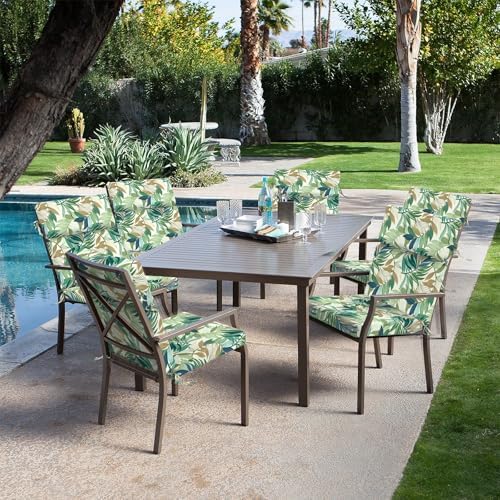 DYTXIII Outdoor High Back Chair Cushions Set of 2, 44"x22" Water Re...