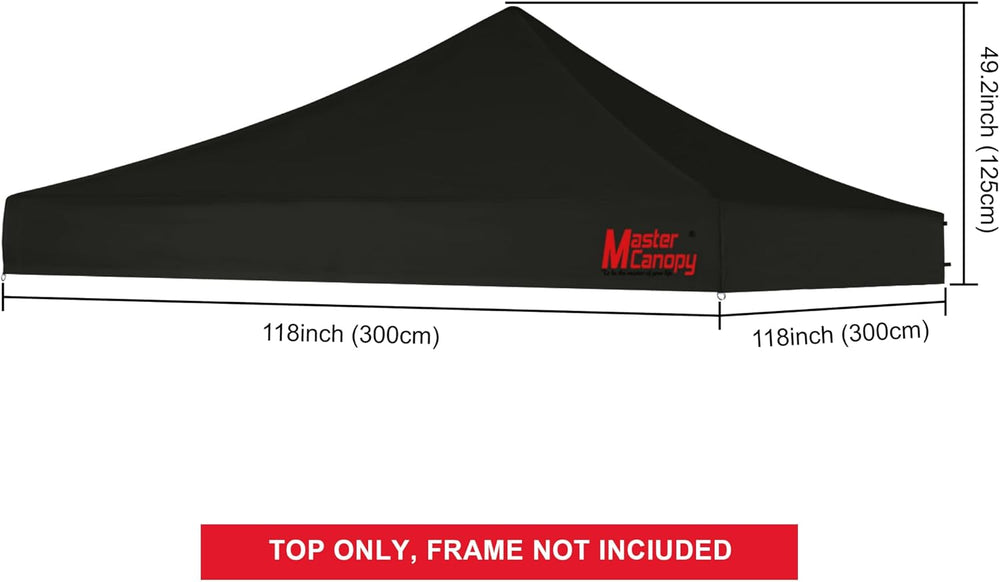 MASTERCANOPY 10x10 Replacement Pop Up Canopy Top for Kingkong Frame Black