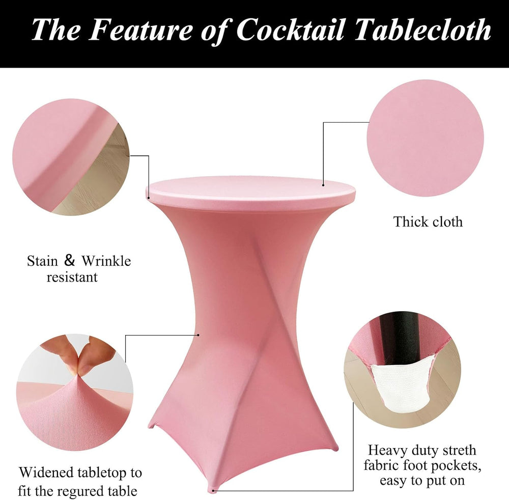 4Pack Pink Cocktail Table Cover 32x43 Inch Cocktail Table Tablecloth
