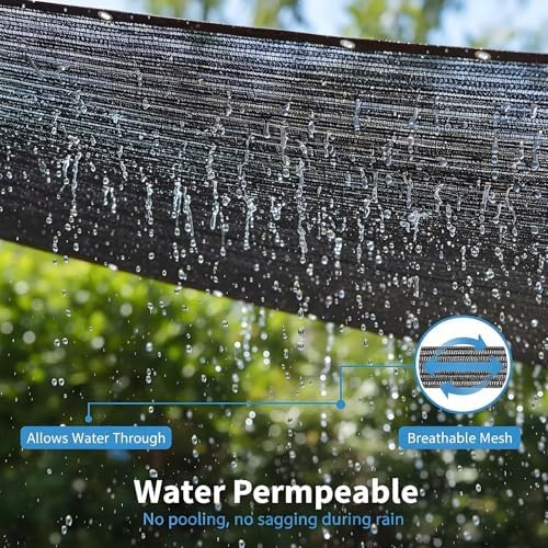 90% Sun Shade Cloth with Grommets, 20 x 30 FT Pergola Shade Cover Canopy, Mes...