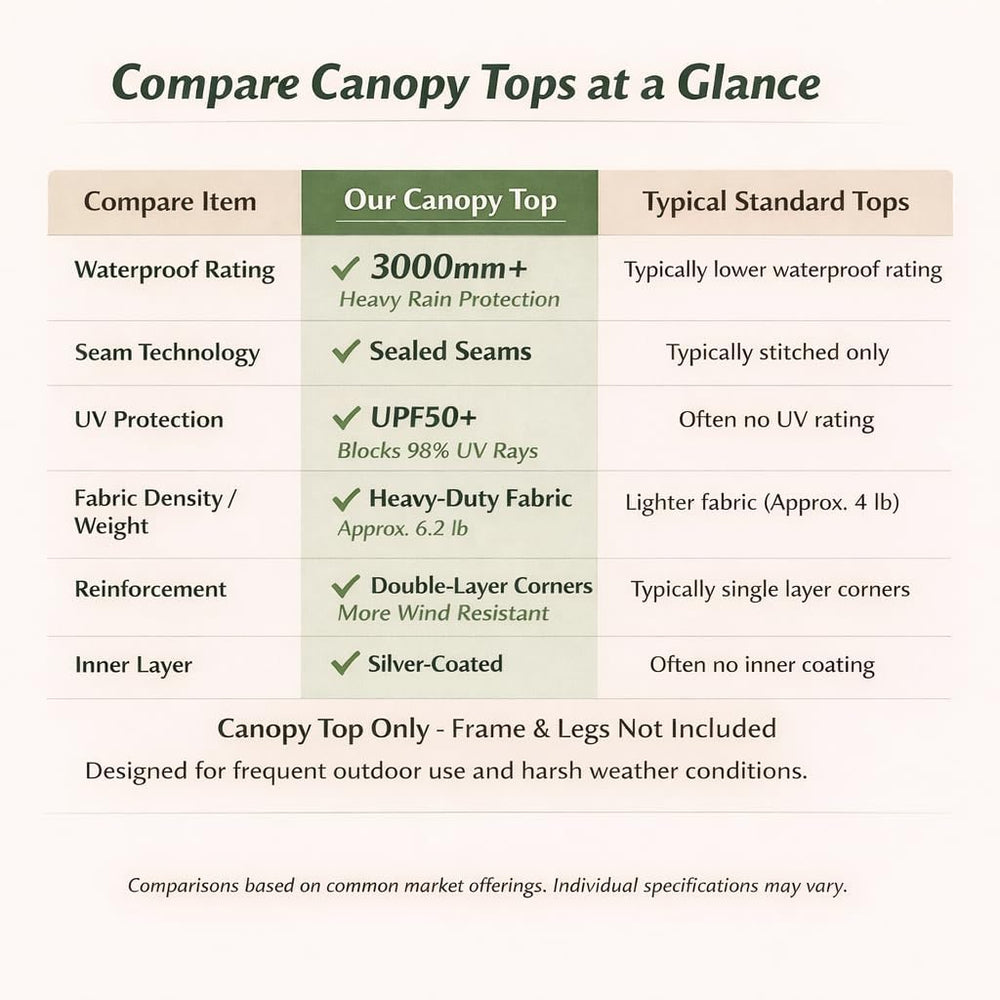 10x10 Canopy Replacement Top Cover for Pop Up Canopy Tent, Industry-Leading 3...