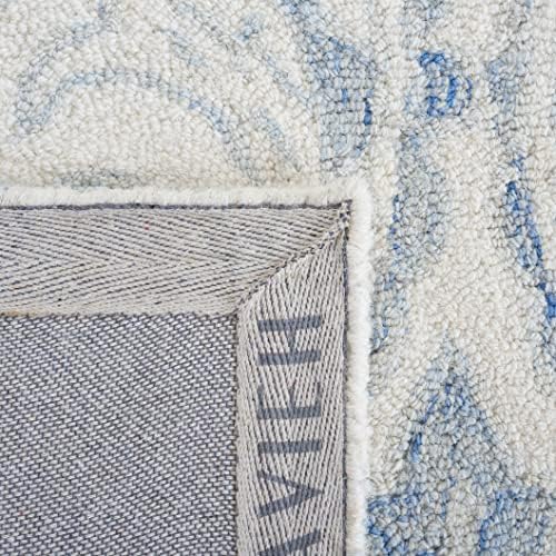 SAFAVIEH Micro-Loop Collection 10' x 14' IvoryBlue MLP532A Handmade P...