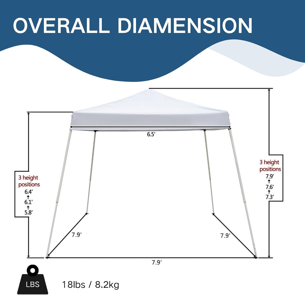 Outvita Outdoor Canopy 7.8x7.8' Pop Up Commercial Instant Gazebo Tent White