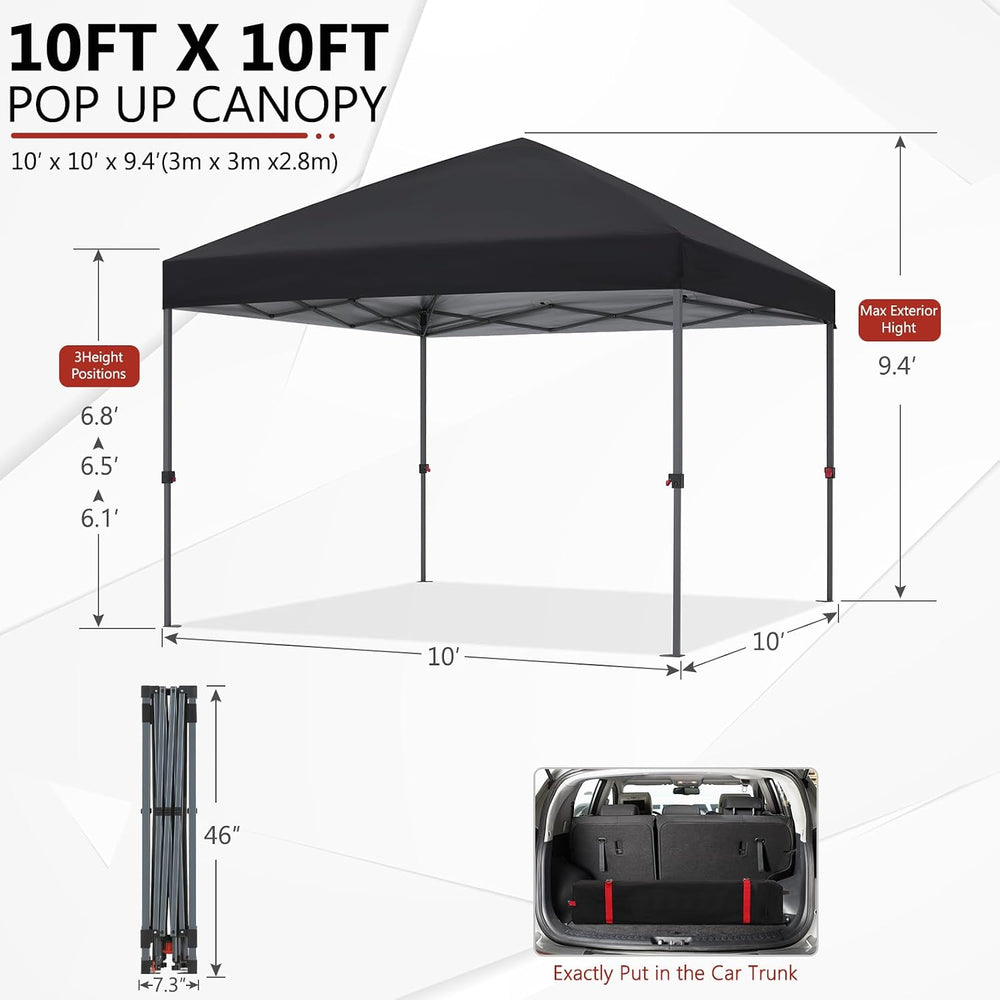 ABCCANOPY Pop Up Canopy - Outdoor Patio Portable Canopy Tent Heavy Duty for B...