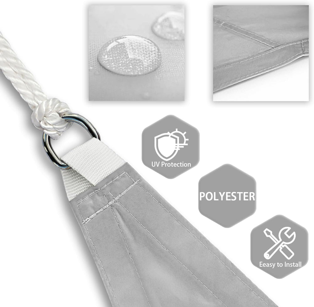Patio Paradise 16' x 16' Sun Shade Sail Waterproof Gray Rectangle Sha...