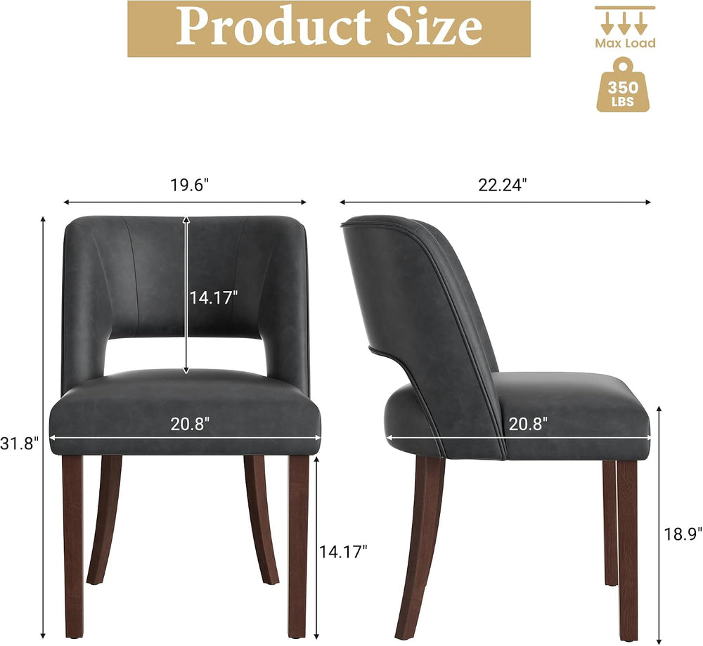 Dining Chairs Set of 6,Modern Dining Room Chairs with Thick Cushions,Faux Lea...
