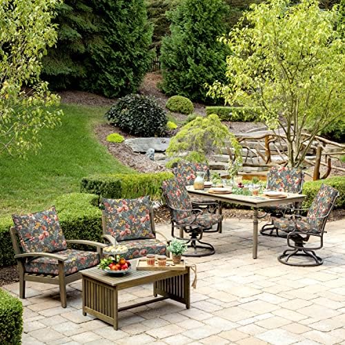 Arden Outdoor Dining Chair Cushion, 20x44, Phoebe Grey Floral