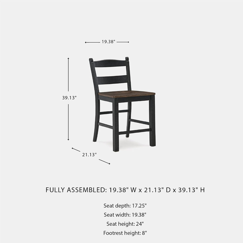 Signature Design by Ashley Counter Height Bar Stools, Set of 2, Farmhouse