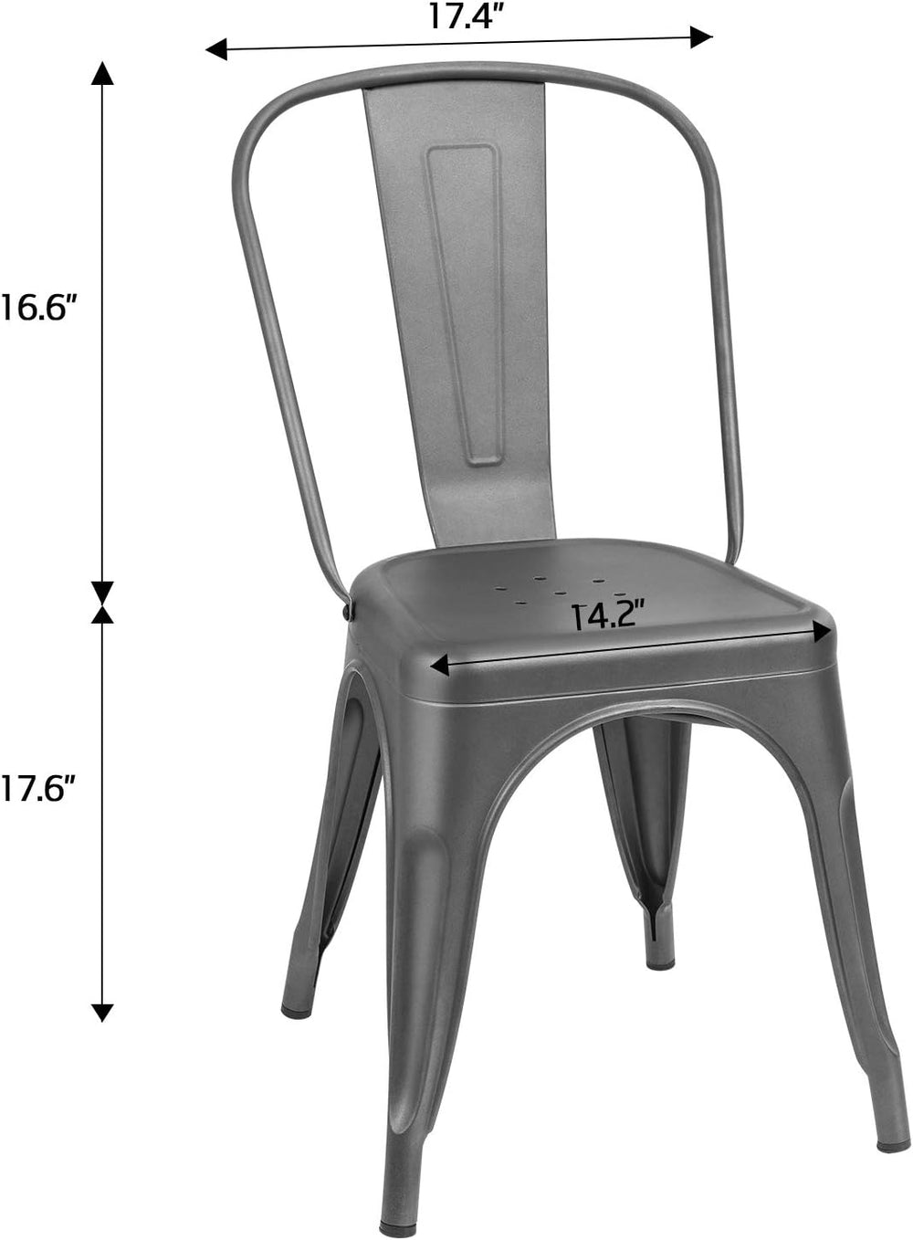 Furmax Metal Dining Chair Indoor-Outdoor Use Stackable Classic Trattoria Chai...