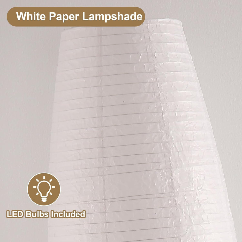 Paper Lamp Floor Lamp White Paper Lantern 3-Lights Bulbs Included