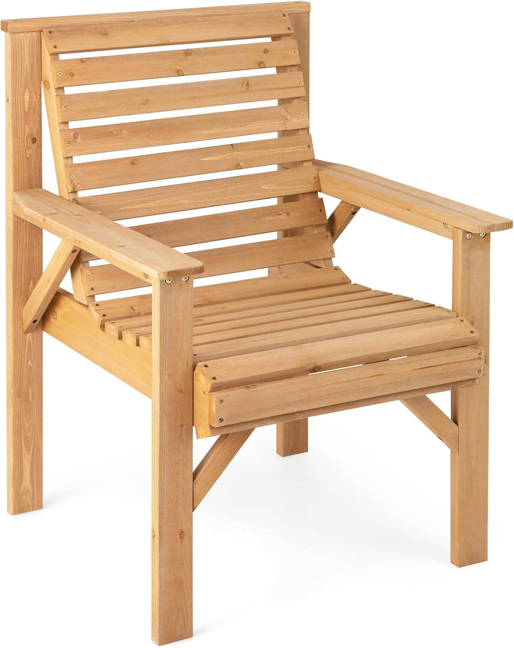 GIANTEX Outdoor Patio Dining Chairs, Solid Wood Bistro Chairs, Inclined Backr...