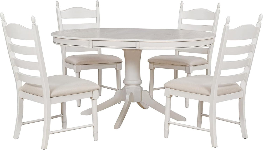 LUMISOL 5-Piece Solid Wood Dining Table Set for 4, Farmhouse Kitchen Table Se...