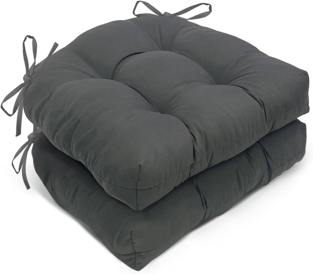 2 Pack U-Shaped Waterproof Outdoor Chair Cushions,Dark Grey