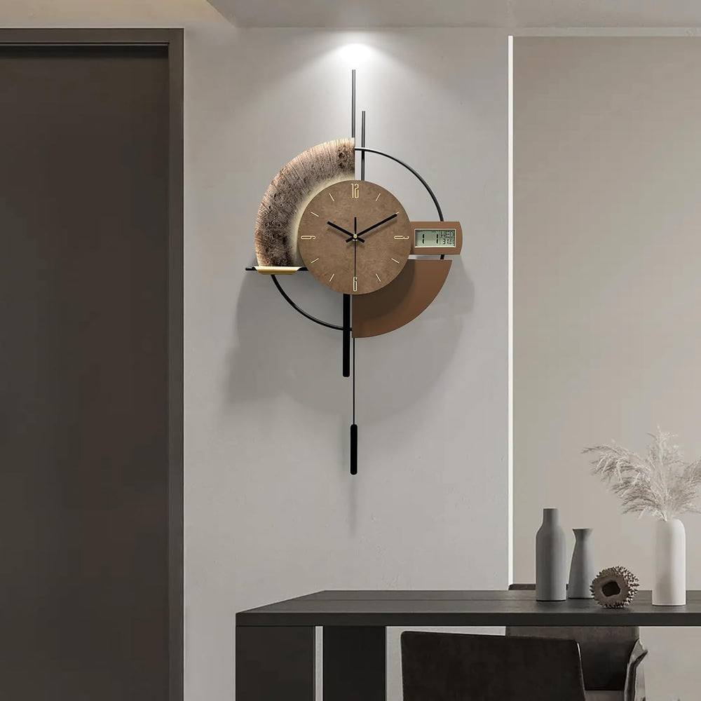 Large Wall Clocks Decorative with Temperature Display℃, Silent Unique Wall Cl...