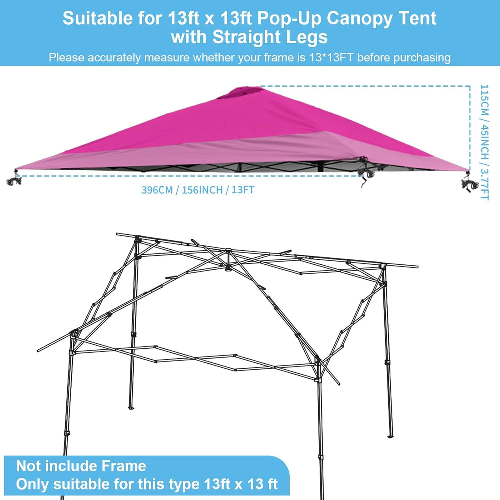 13x13 Canopy Replacement Top Cover with Air Vent-Top only