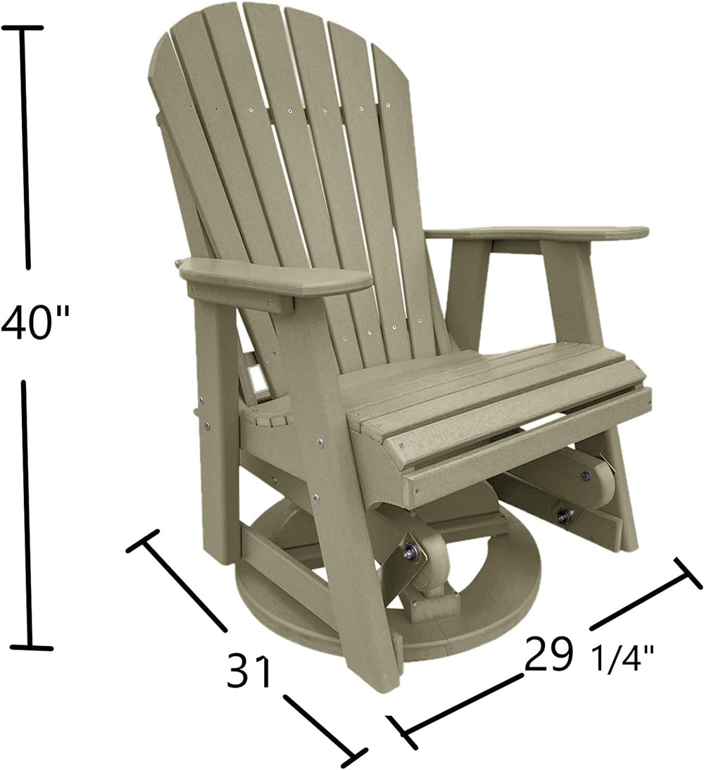 Phat Tommy Glider for Outside Patio - Outdoor Swivel Glider Chair - Poly Outd...