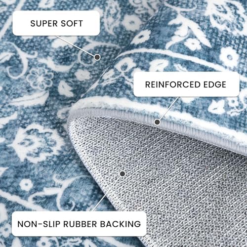 Washable Vintage 2x6 Runner Rug Non Slip Runners for Hallway