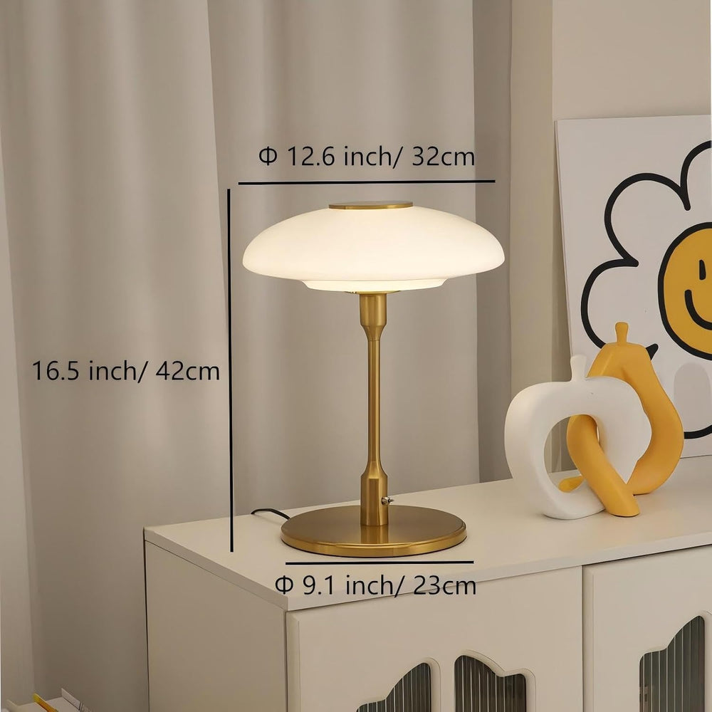 Table Lamp, Metal and Glass Modern Bedside Lamp, Decorative Table Light, Tabl...
