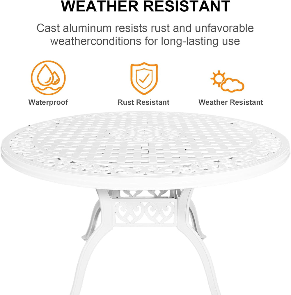 5 Piece Patio Dining Set Outdoor Patio Round Table and Chairs Set of 4 with U...