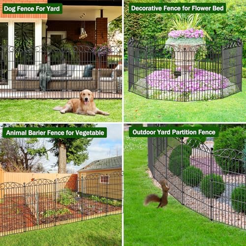 12 Panel No Dig Decorative Garden Fence with Gate 36" H x 24.1'L for...