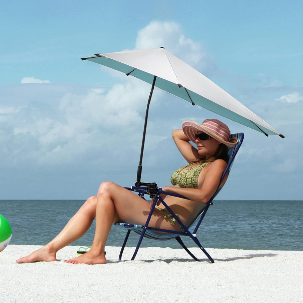 G4Free Beach Chair Umbrella with Universal Clamp UPF 50+ Golf Cart Umbrella