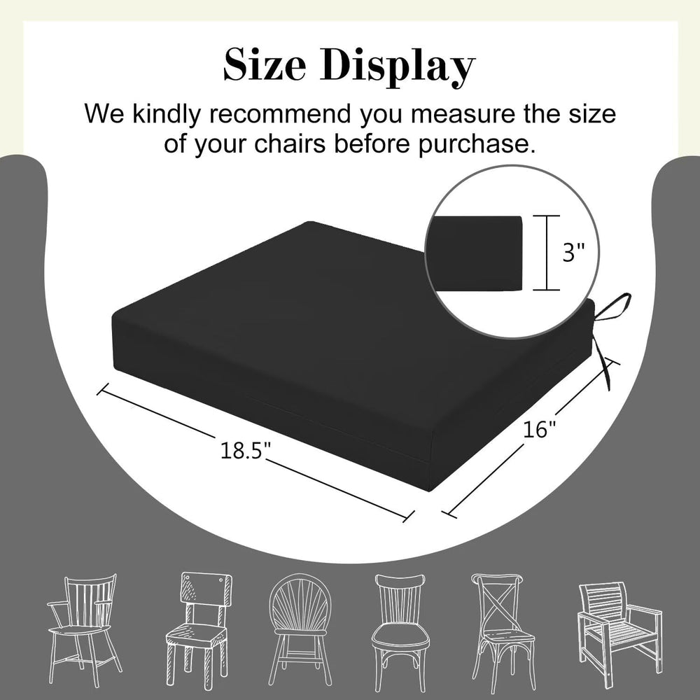 Cozyide Outdoor Chair Cushions, Waterproof Patio Seat Cushions with Adjustabl...
