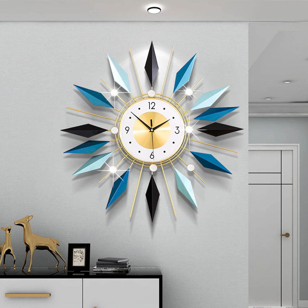 Large Wall Clock Modern Decorative Wall Clocks Silent Non-Ticking Bling Big C...